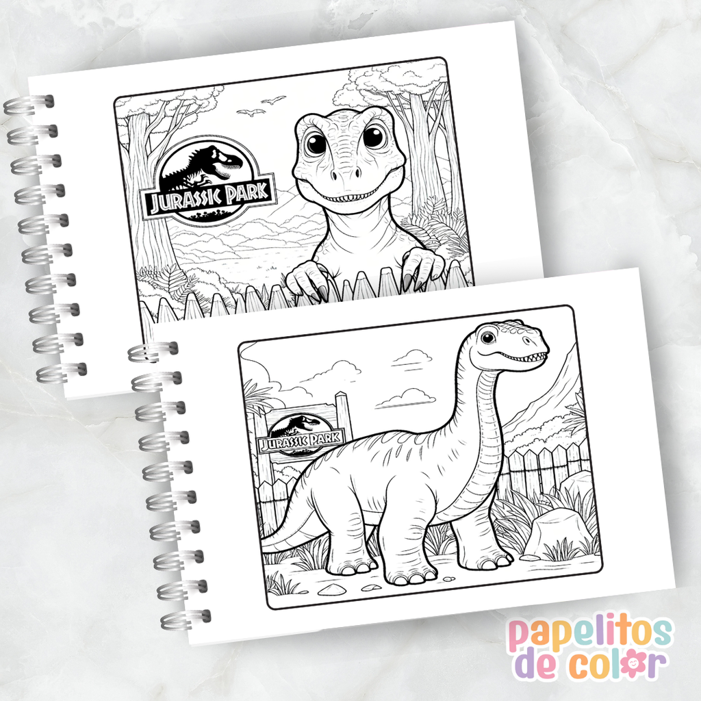 🦖🌿 Cuaderno para pintar Jurassic Park 🌿🦖