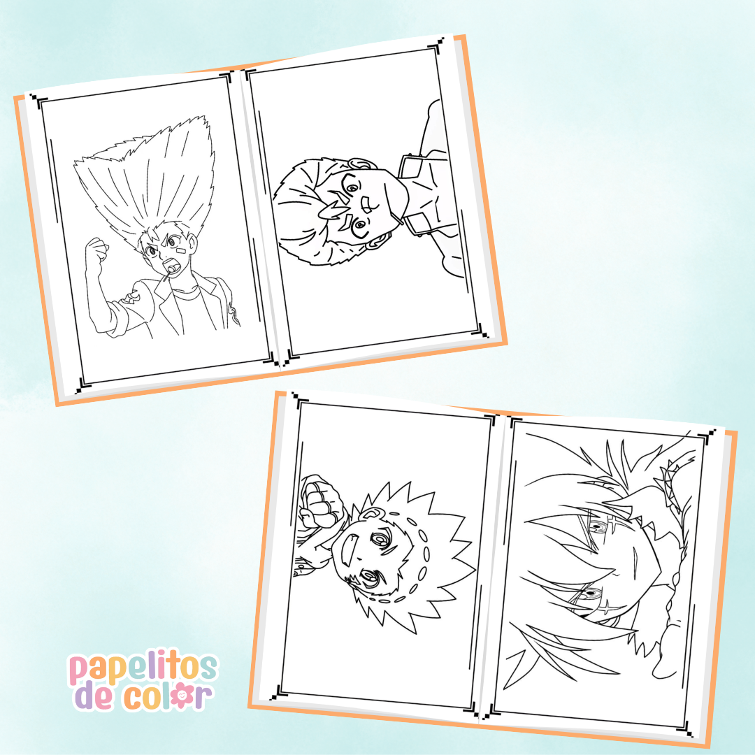 🌀 Libritos para Colorear A6 – Beyblade (Abrochados)