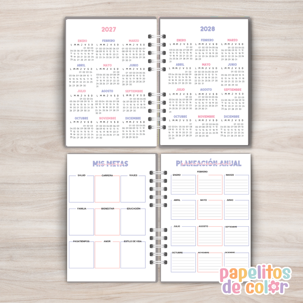 🦋 Agenda Semanal Mariposa 2027 ✨