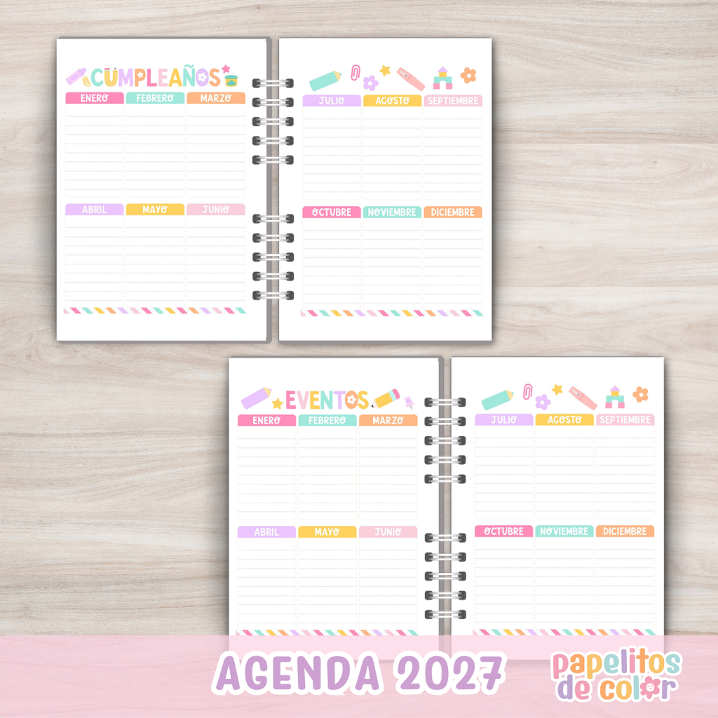 🎀📅 Agenda Wonderful - Semanal 2027 ✨💖