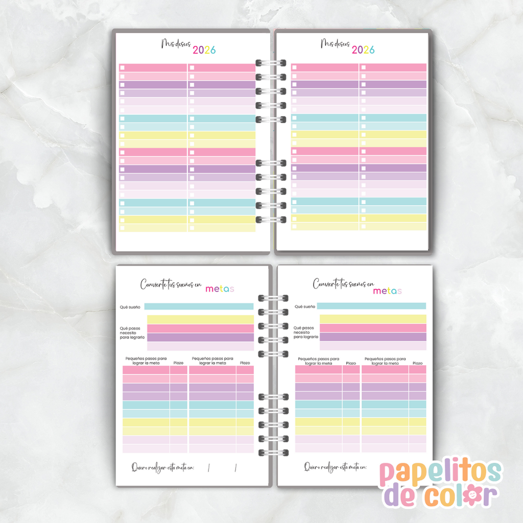 Agenda Semanal Colores 2026 🌈