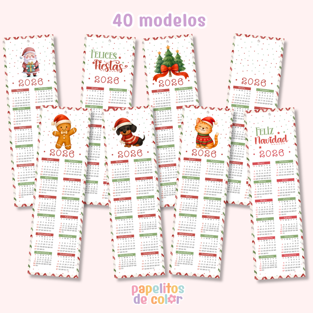 🎄✨ Marcapáginas Calendarios Navideños ✨📖