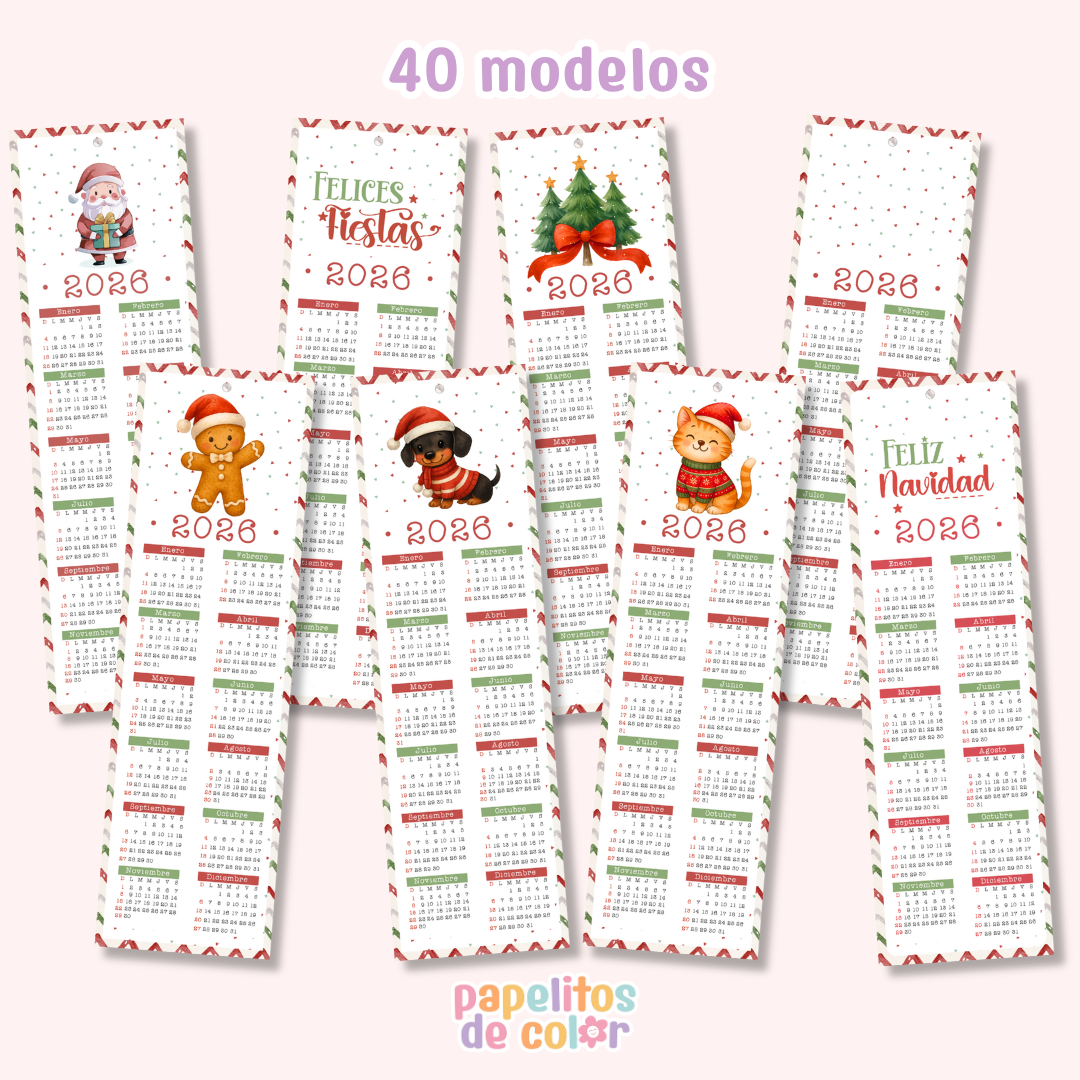 🎄✨ Marcapáginas Calendarios Navideños ✨📖
