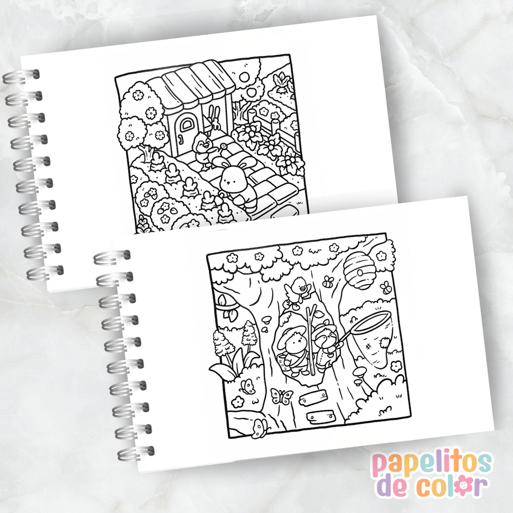 🐮🌸 Libro para Pintar Séjour Tout Doux à la Ferme  ✨🎨