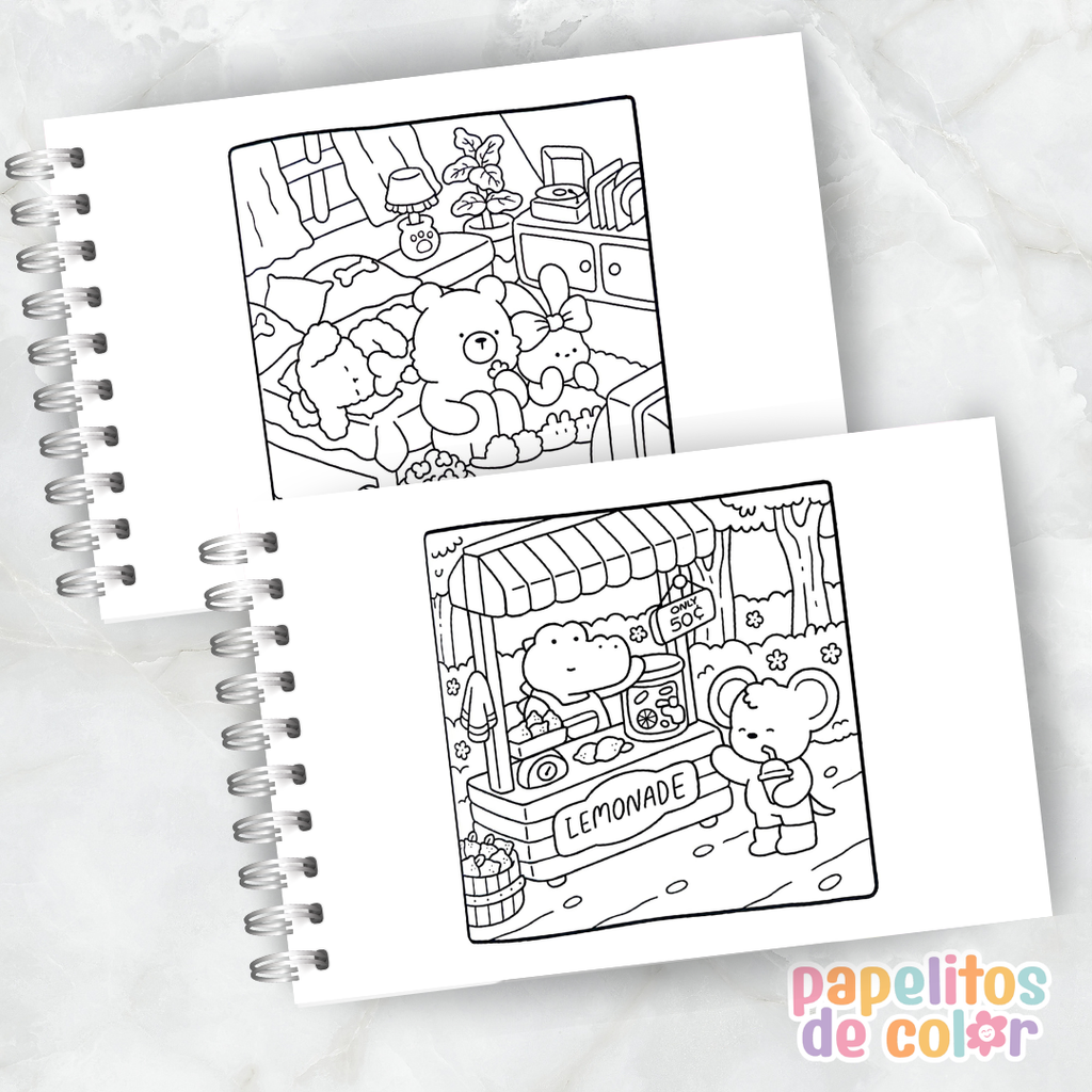 🤎🎨Libro para pintar Cozy Friends 🧸🐾✨