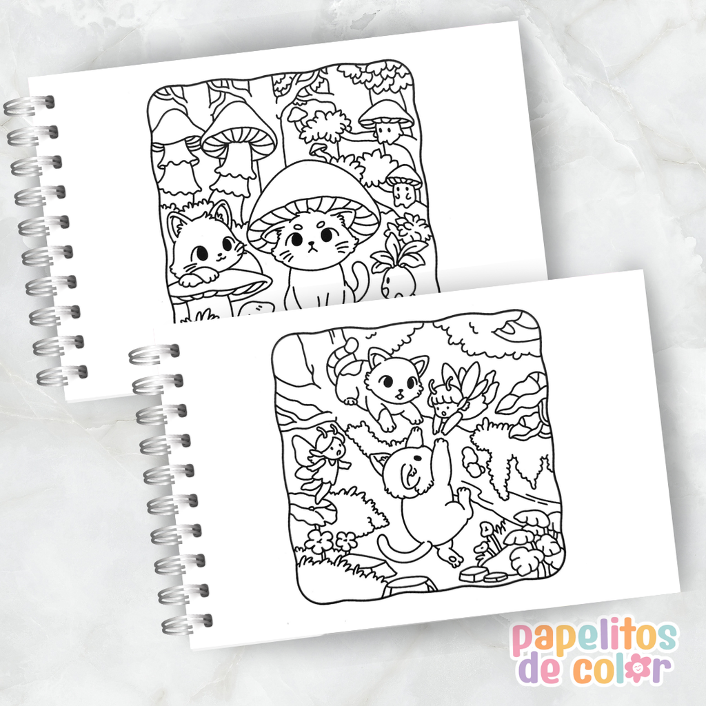 🐱🎨 Libro para Pintar Meowland ✨
