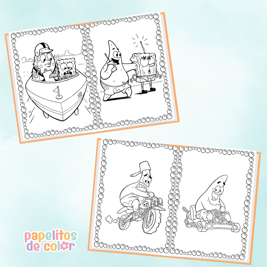 🧽 Libritos para Colorear A6 – Bob Esponja (Abrochados)