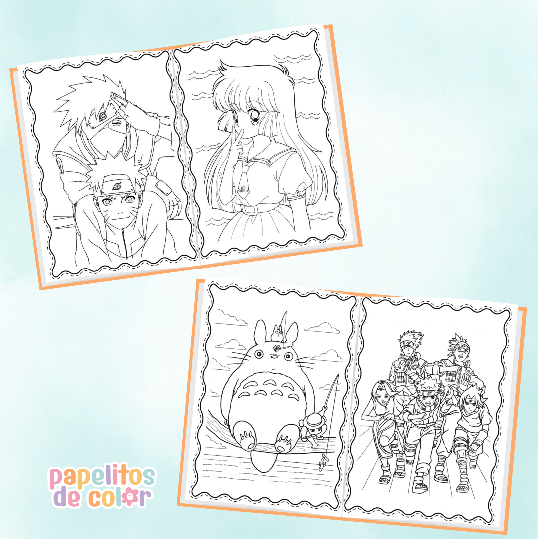 🎨 Libritos para Colorear A6 – Animes (Abrochados)