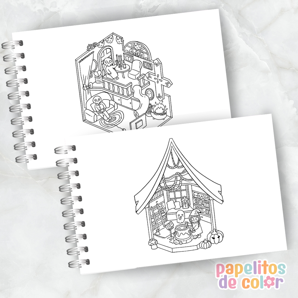 🕸️🖤 Cuaderno para pintar Spooky Room ✨🎨