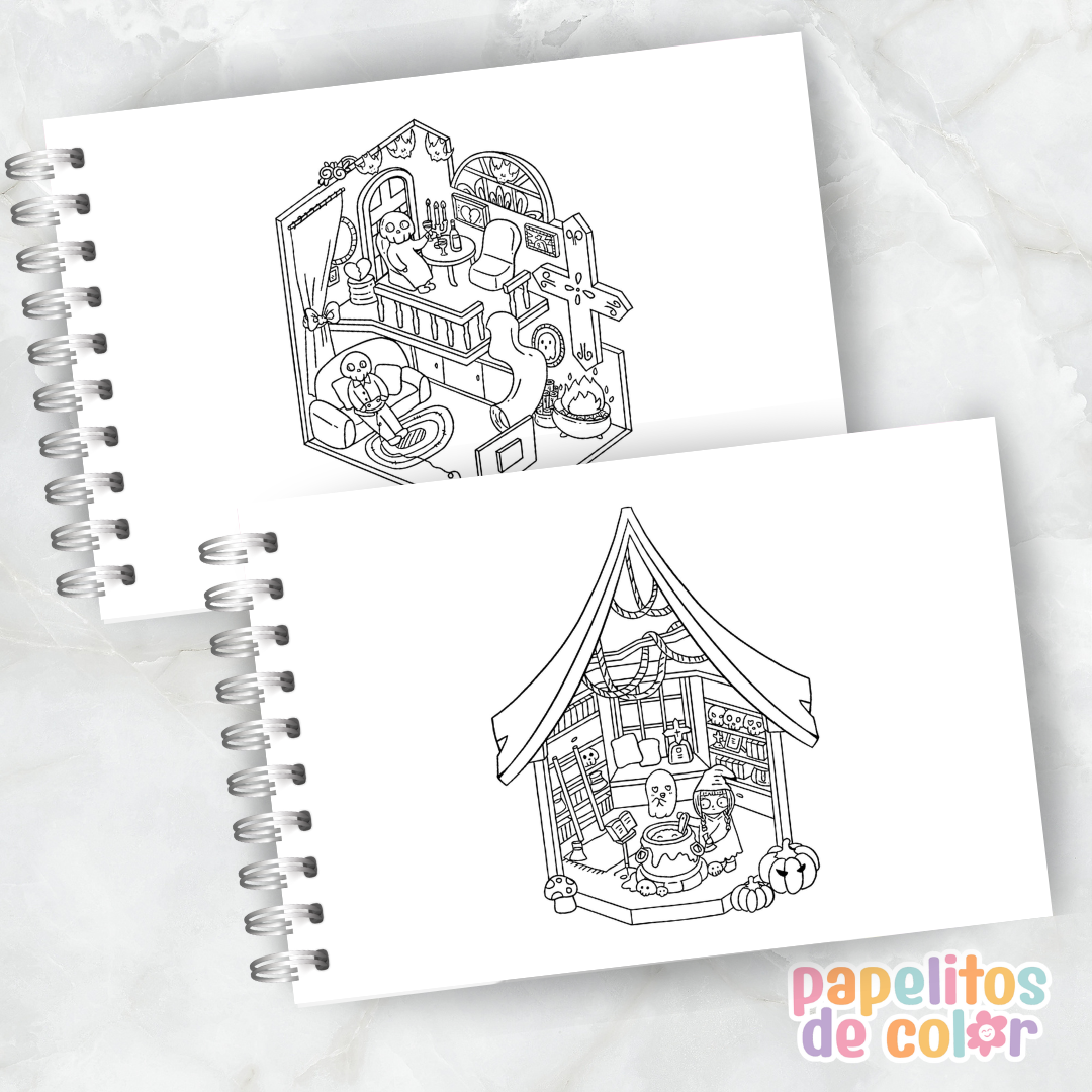 🕸️🖤 Cuaderno para pintar Spooky Room ✨🎨