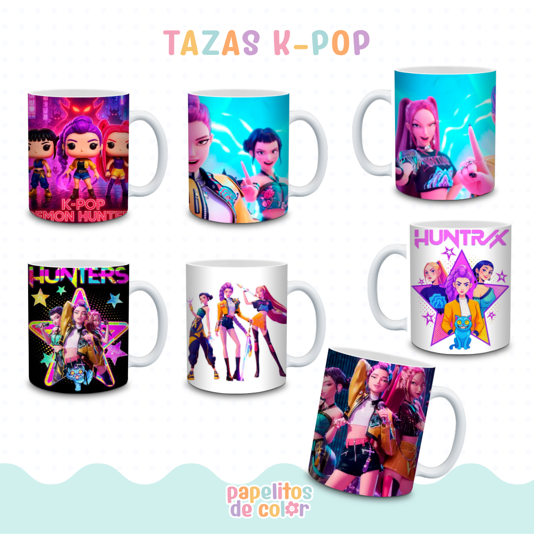 ☕✨ Diseños para Tazas – Guerreras K-Pop Vol. 1 ✨🎀
