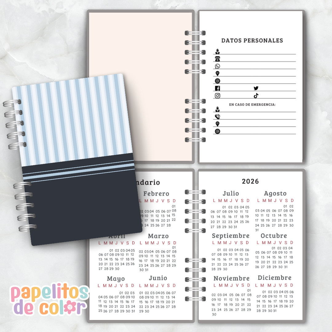 📘 Agenda Diaria Masculina 2026