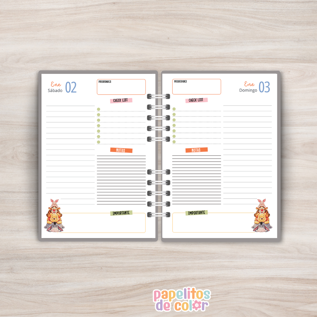 🧸✨ Agenda Pooh -  Diaria 2027 📖💛