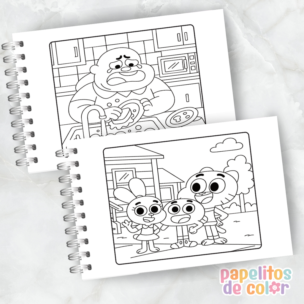 🎨 Libro para pintar El increíble mundo de Gumball 🎨