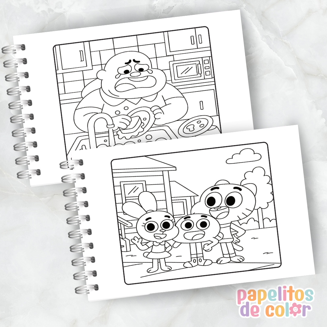 🎨 Libro para pintar El increíble mundo de Gumball 🎨