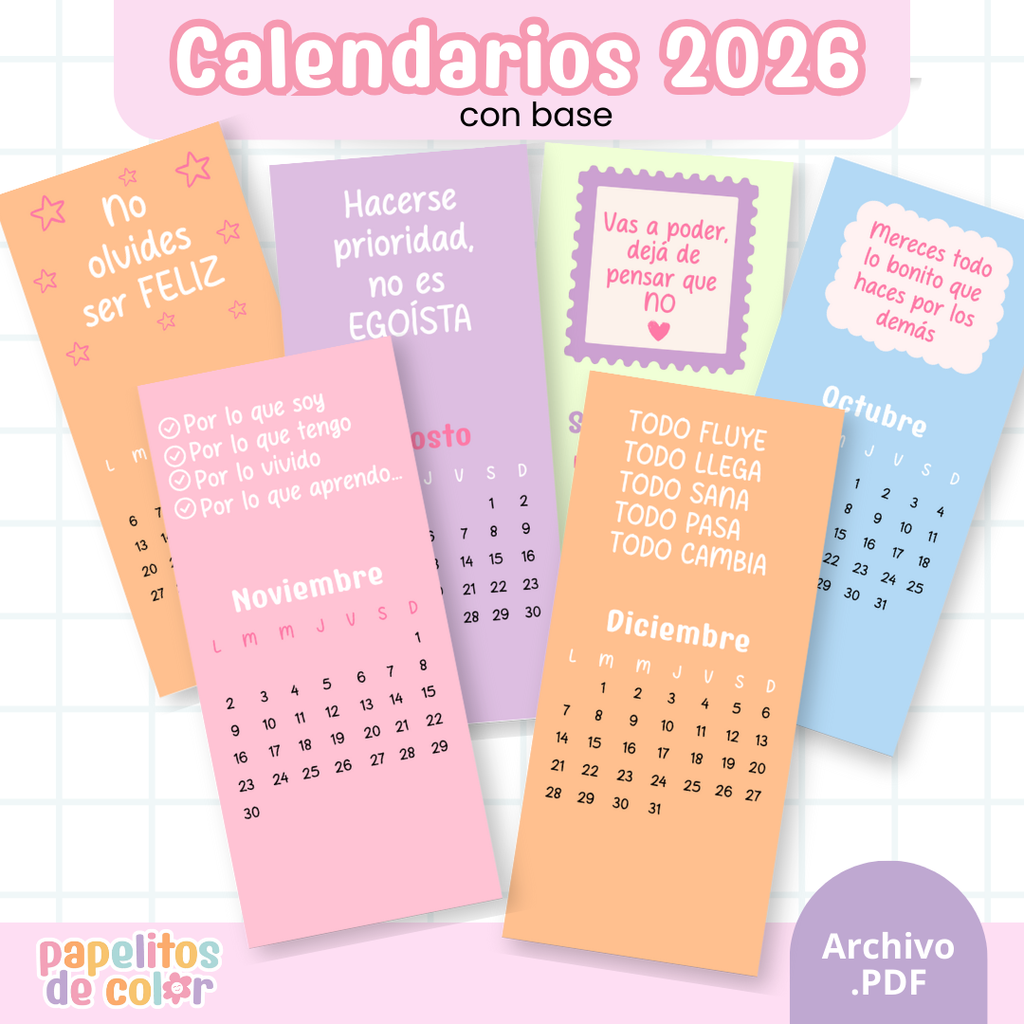 📅 Calendario 2026 con Base ✨