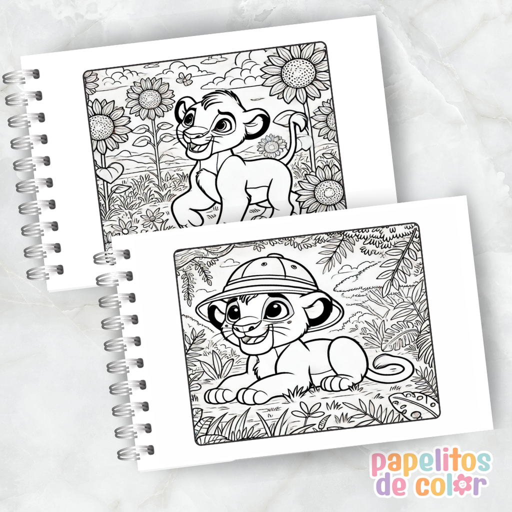 🦁🌿 Cuaderno para pintar Rey León 🌿🦁