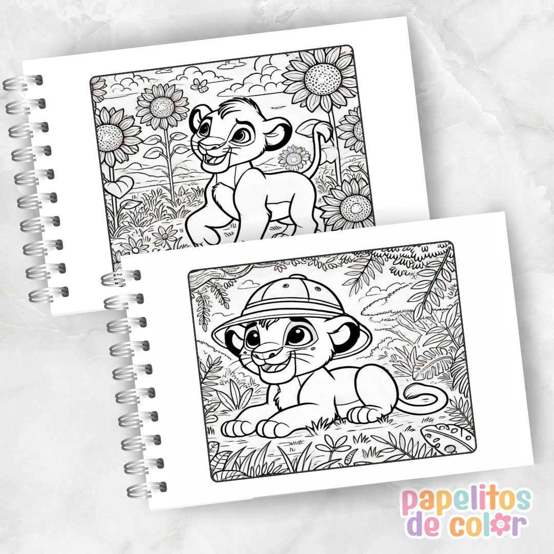 🦁🌿 Cuaderno para pintar Rey León 🌿🦁