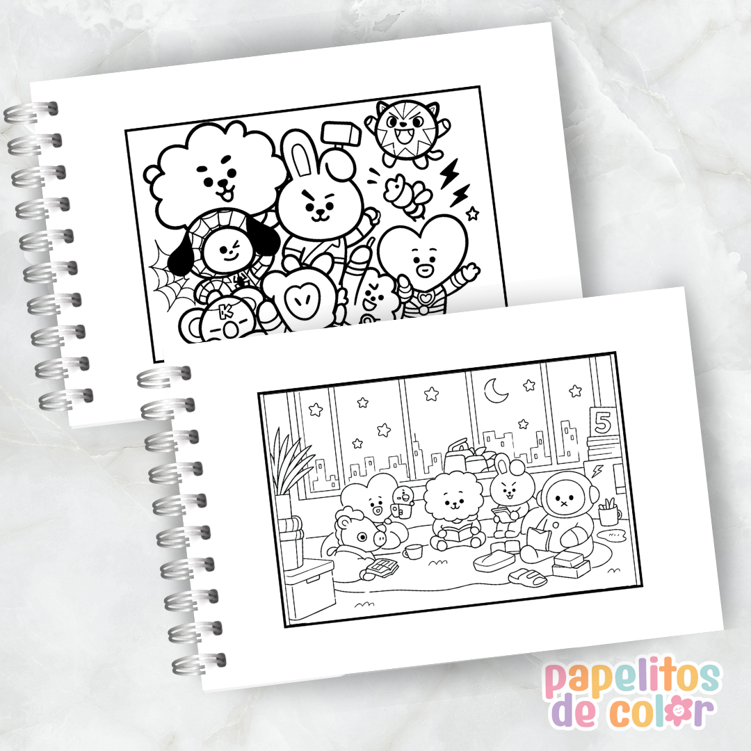 🎨 Libro para Pintar de BT21 💜✨