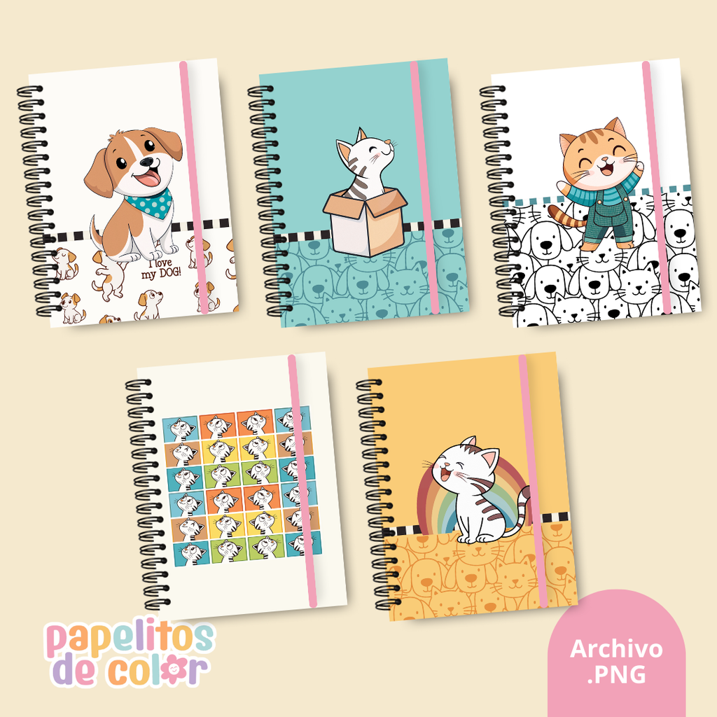 🐾 Pack de 30 Portadas - Kit 28🐶🐱