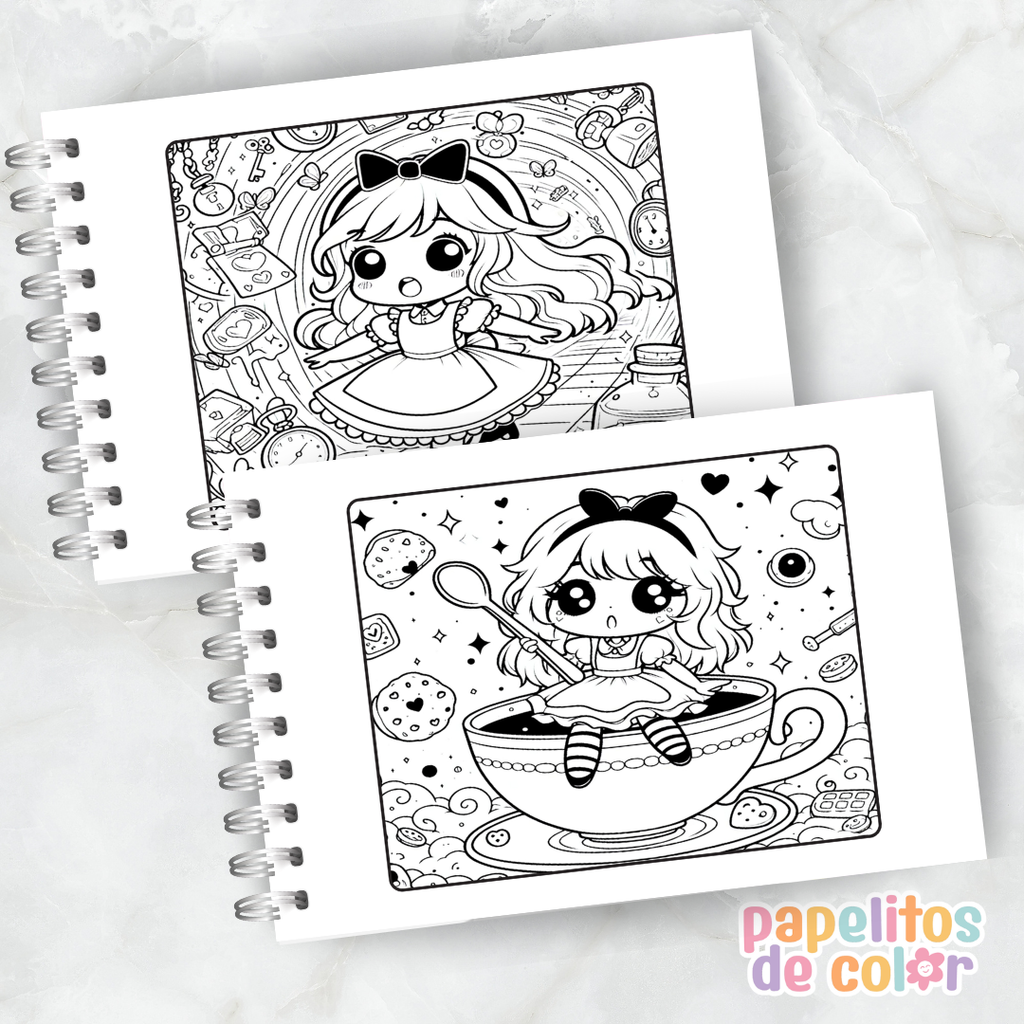 🐇🎩 Cuaderno para pintar Alicia 🎩🐇