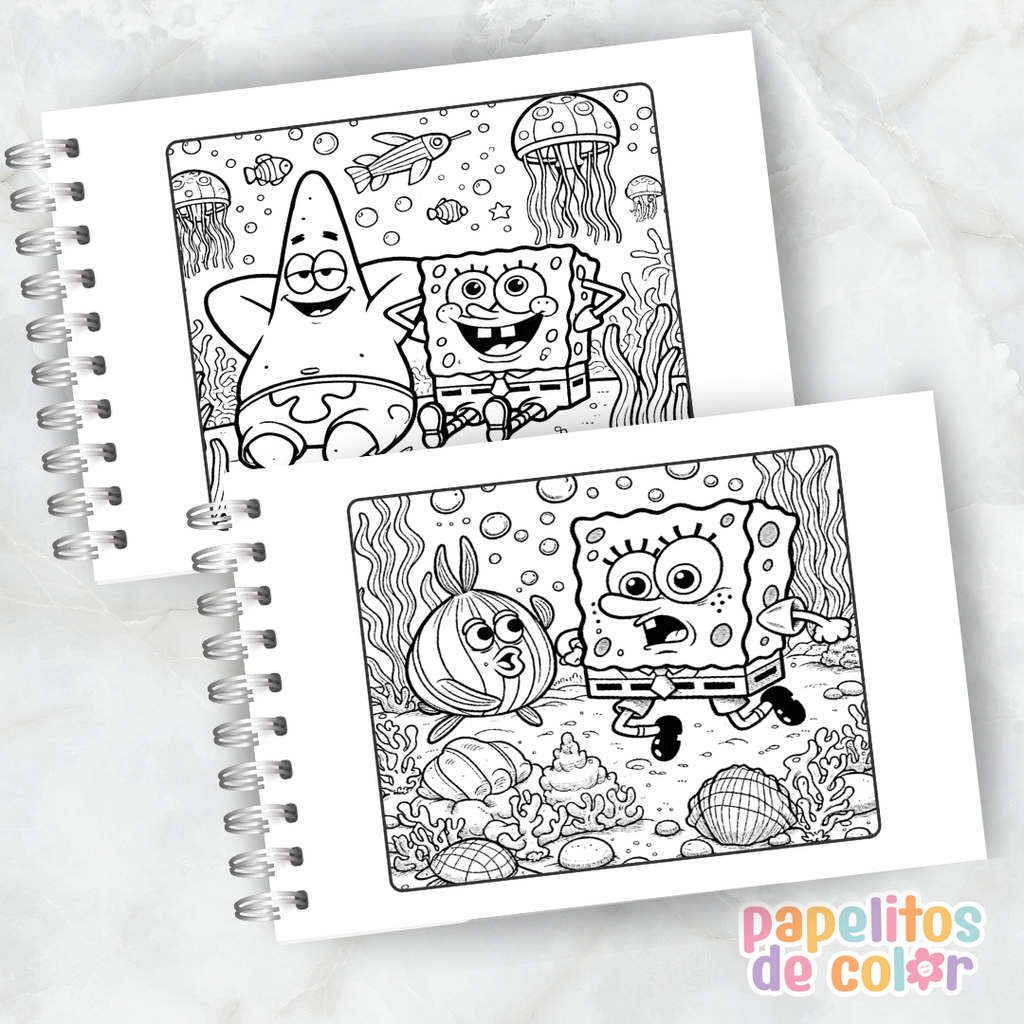 🌊🍍 Cuaderno para pintar Bob Esponja🍍🌊