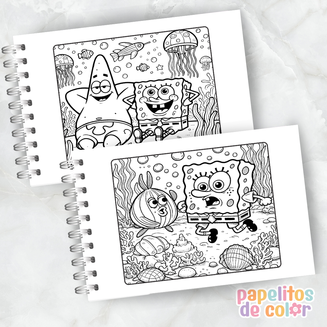 🌊🍍 Cuaderno para pintar Bob Esponja🍍🌊