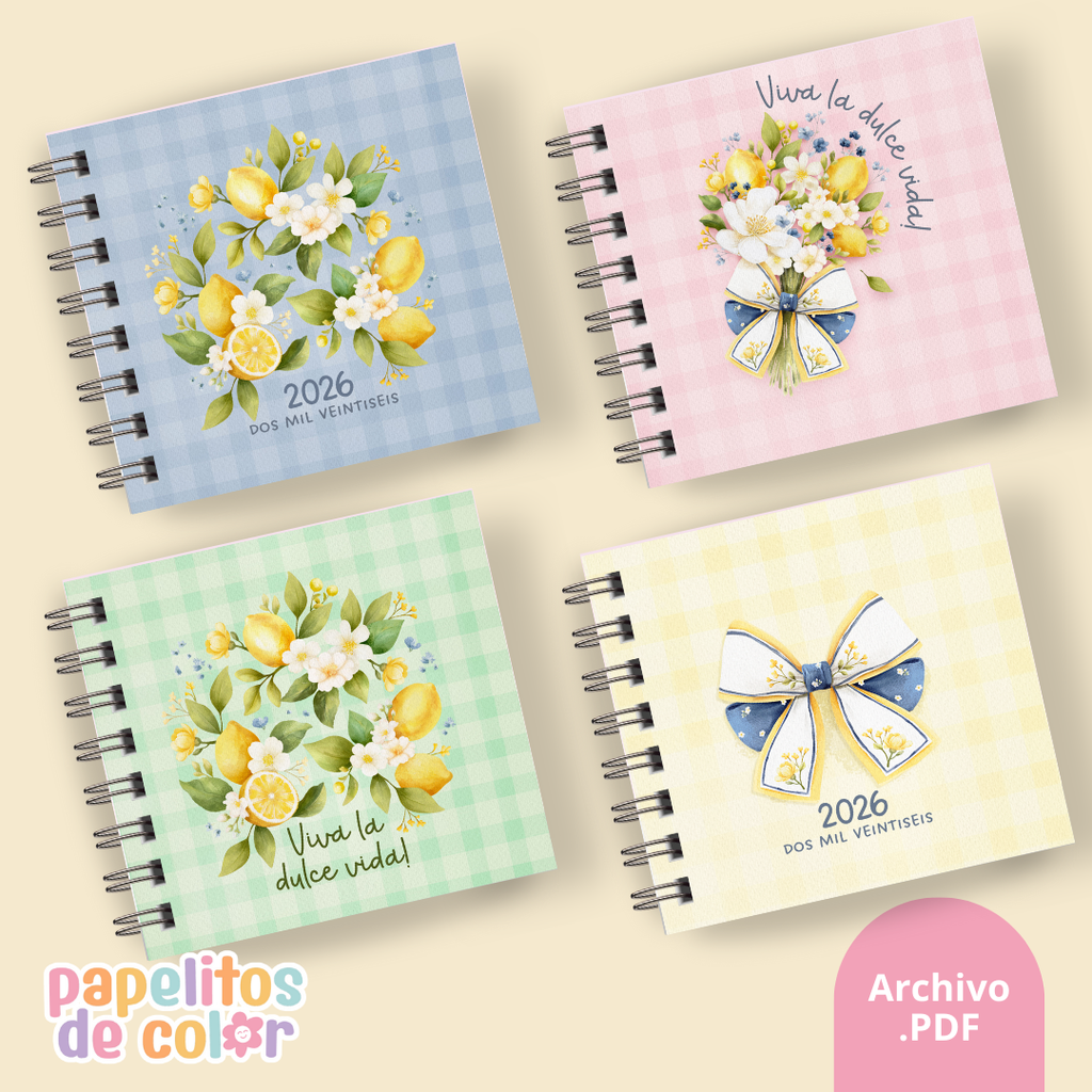 Pack 15 Portadas Agendas – Lemon