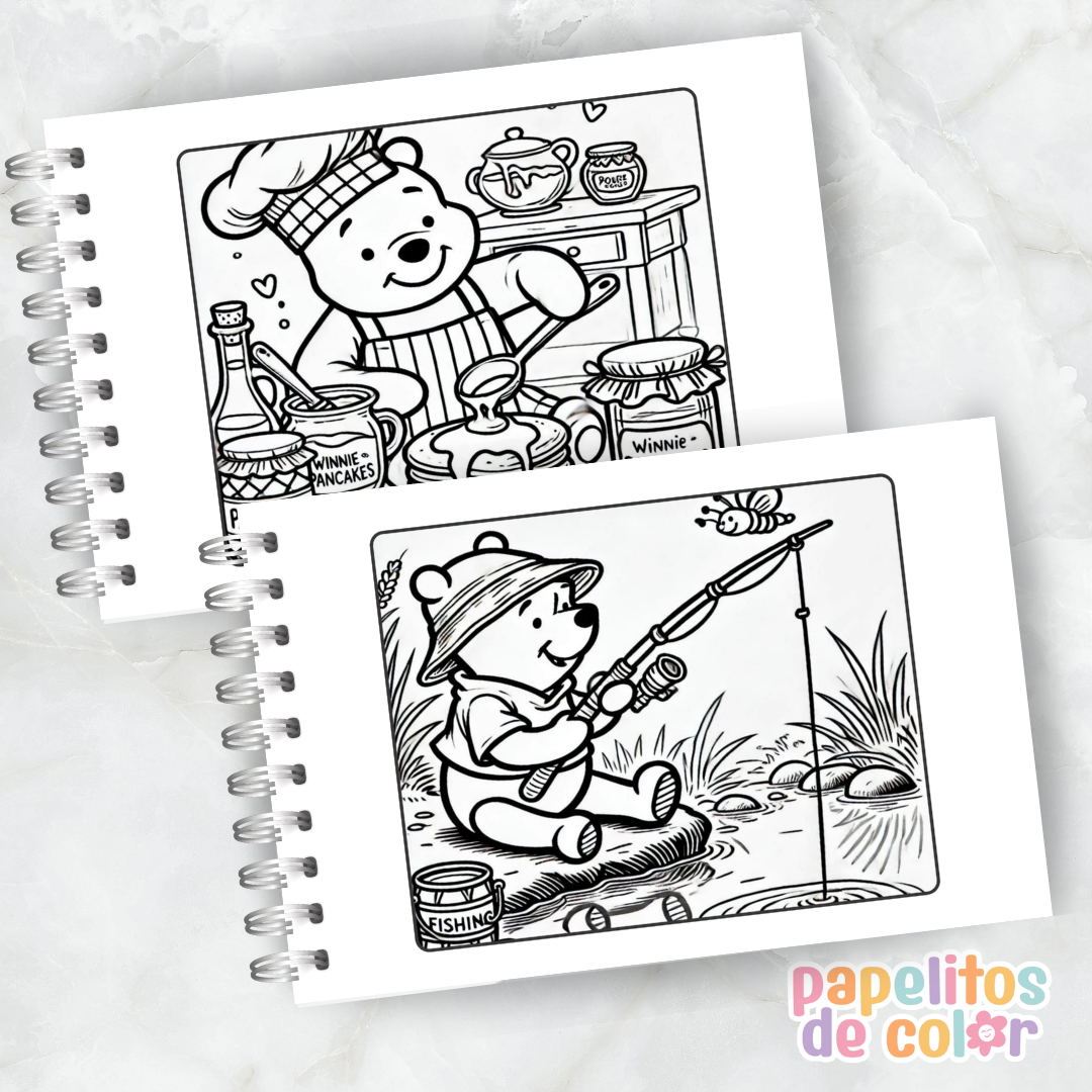 🍯🎶 Libro para pintar Pooh 🧸🎨