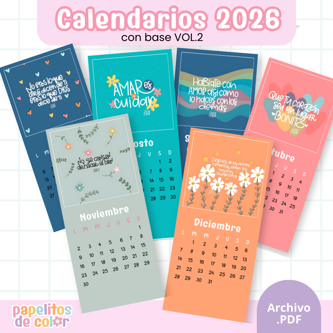 📅 Calendario 2026 con Base – VOL. 2✨