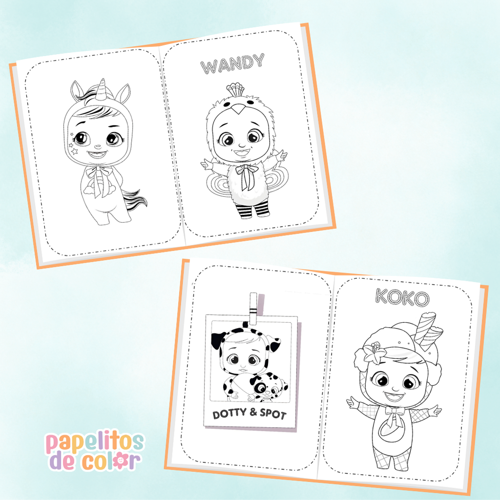 🎨 Libritos para Colorear A6 – Bebés Llorones (Abrochados)