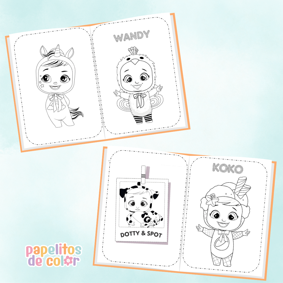 🎨 Libritos para Colorear A6 – Bebés Llorones (Abrochados)
