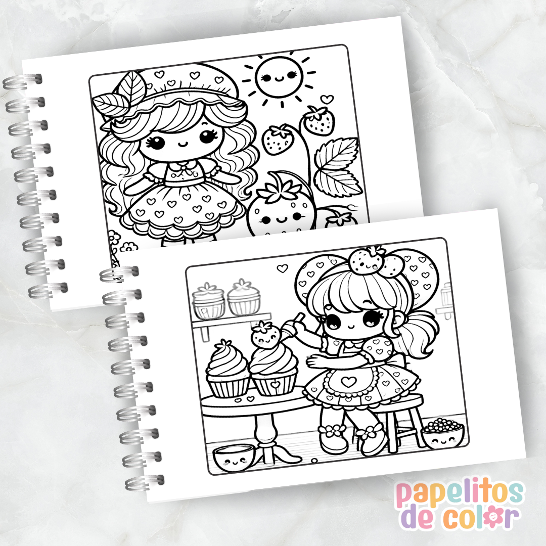 🍓💖 Cuaderno para pintar Frutillita💖🍓