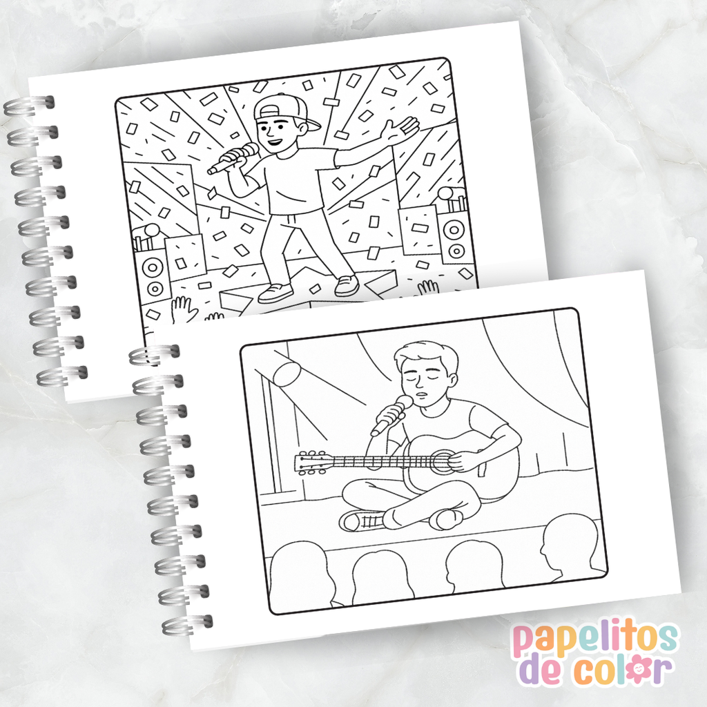 💜🎤 Libro para pintar Justin Bieber 🎤💜