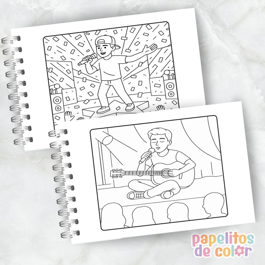 💜🎤 Libro para pintar Justin Bieber 🎤💜