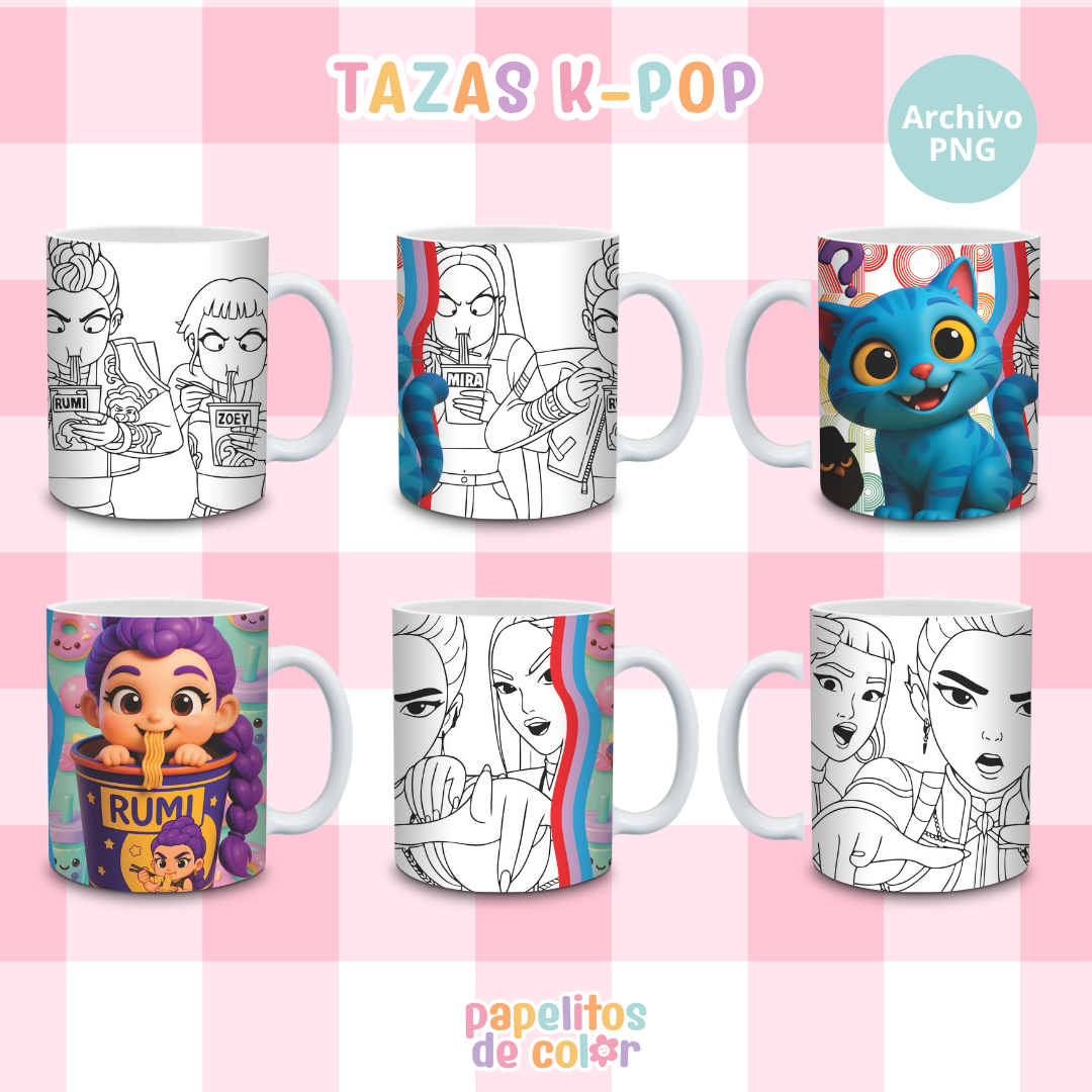 ☕✨ Diseños para Tazas – Guerreras K-Pop Vol. 2 🎀💖