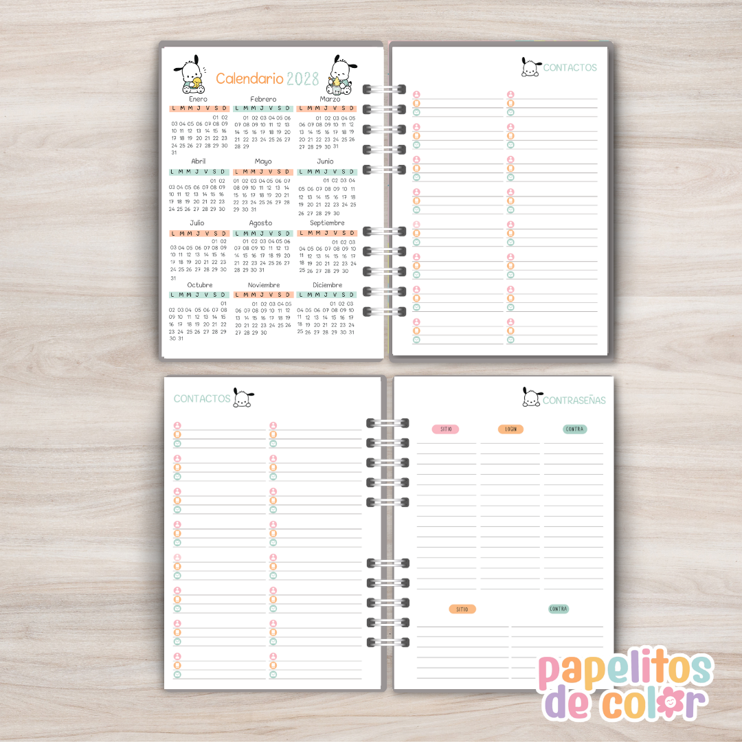 📔 Agenda Pochaco 2027 – 2 Días por Página ✨