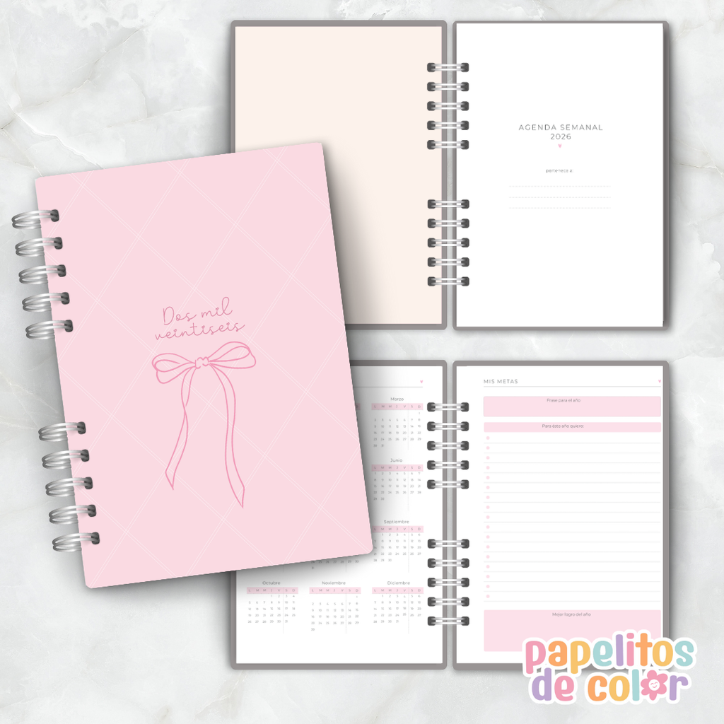 Agenda Semanal 2026 Delicada ✨