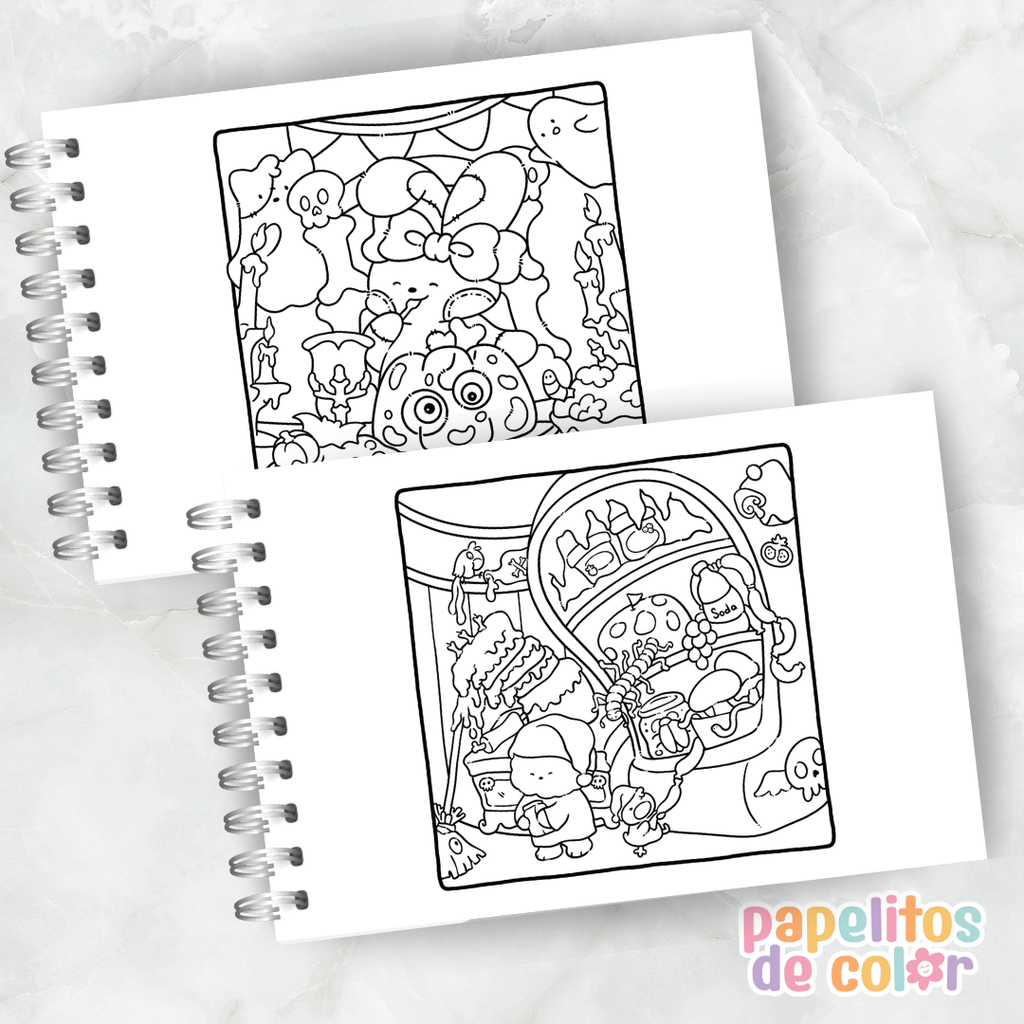 🖤☁️ Cuaderno para pintar Fluffy Spooky ✨🎨
