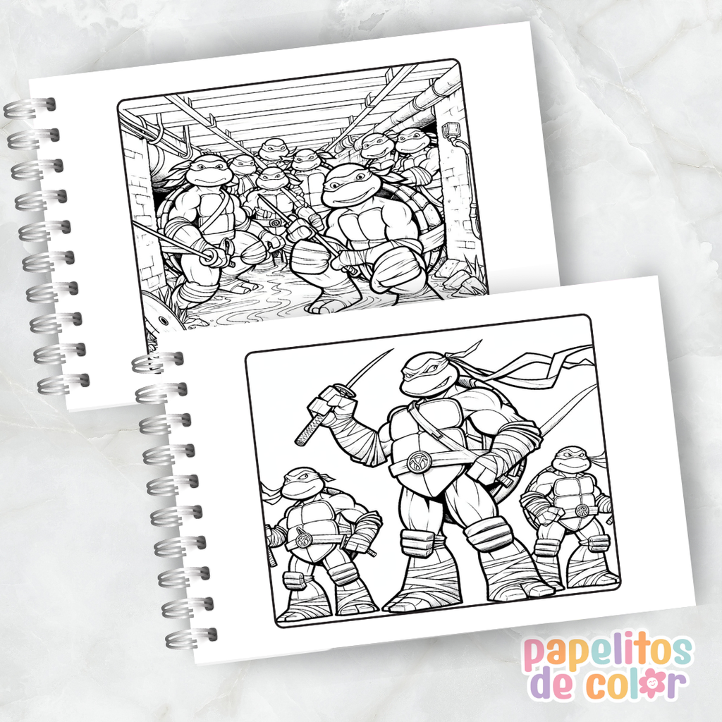🐢🥷 Cuaderno para pintar Tortugas Ninja 🥷🐢