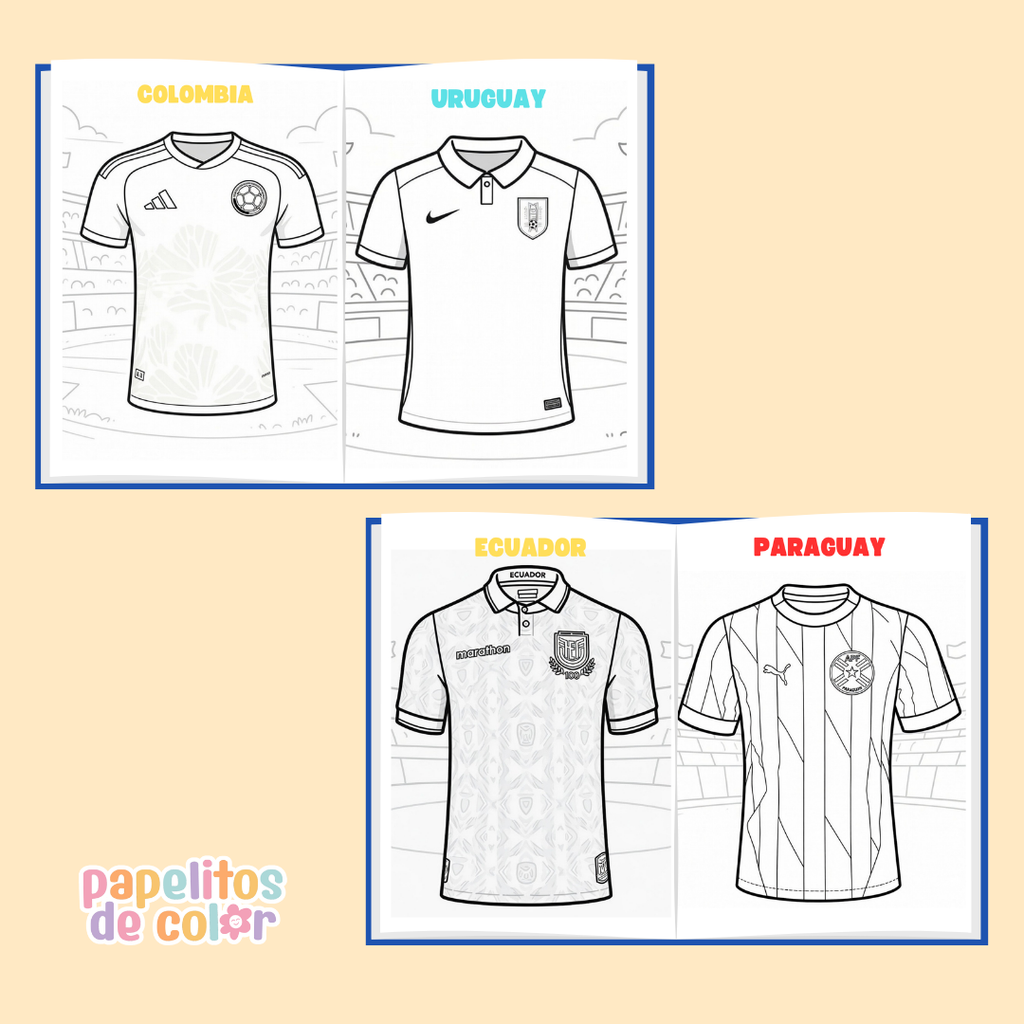 👕⚽ Libro para Pintar Camisetas – Mundial 2026 🎨✨
