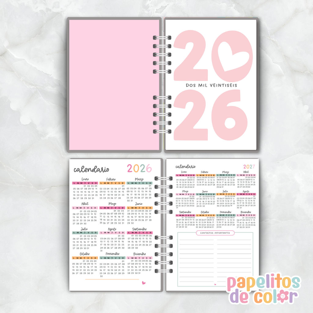 Agenda Diaria Allegra 2026 ✨