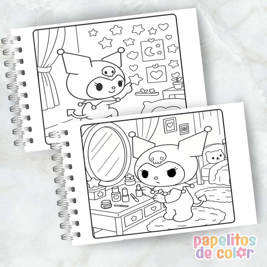 🖤🎀 Libro para Pintar Kuromi✨🖍️
