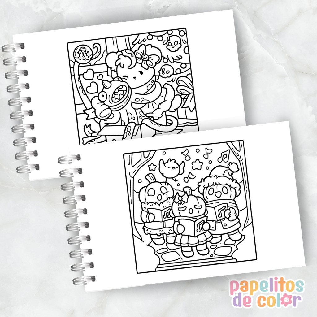 🎄👻 Cuaderno para pintar Spooky Christmas ✨🎨