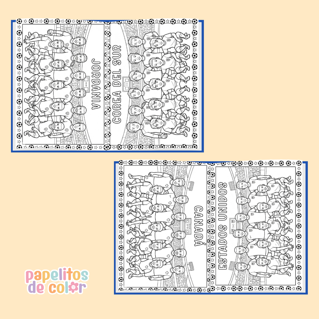 ⚽🎨 Libro para Colorear Equipos – Mundial 2026 🌍✨