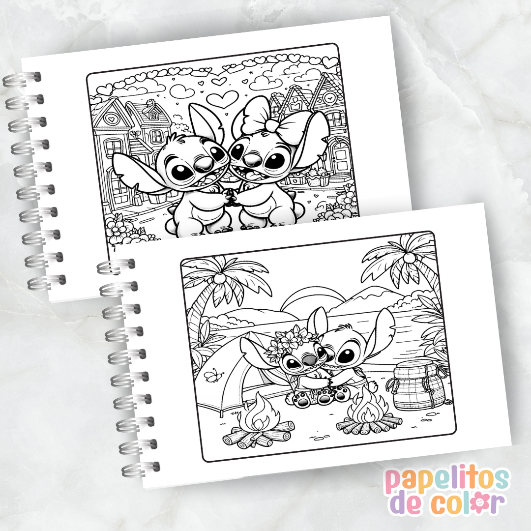 💙✨ Libro para pintar Stitch & Angel ✨💖