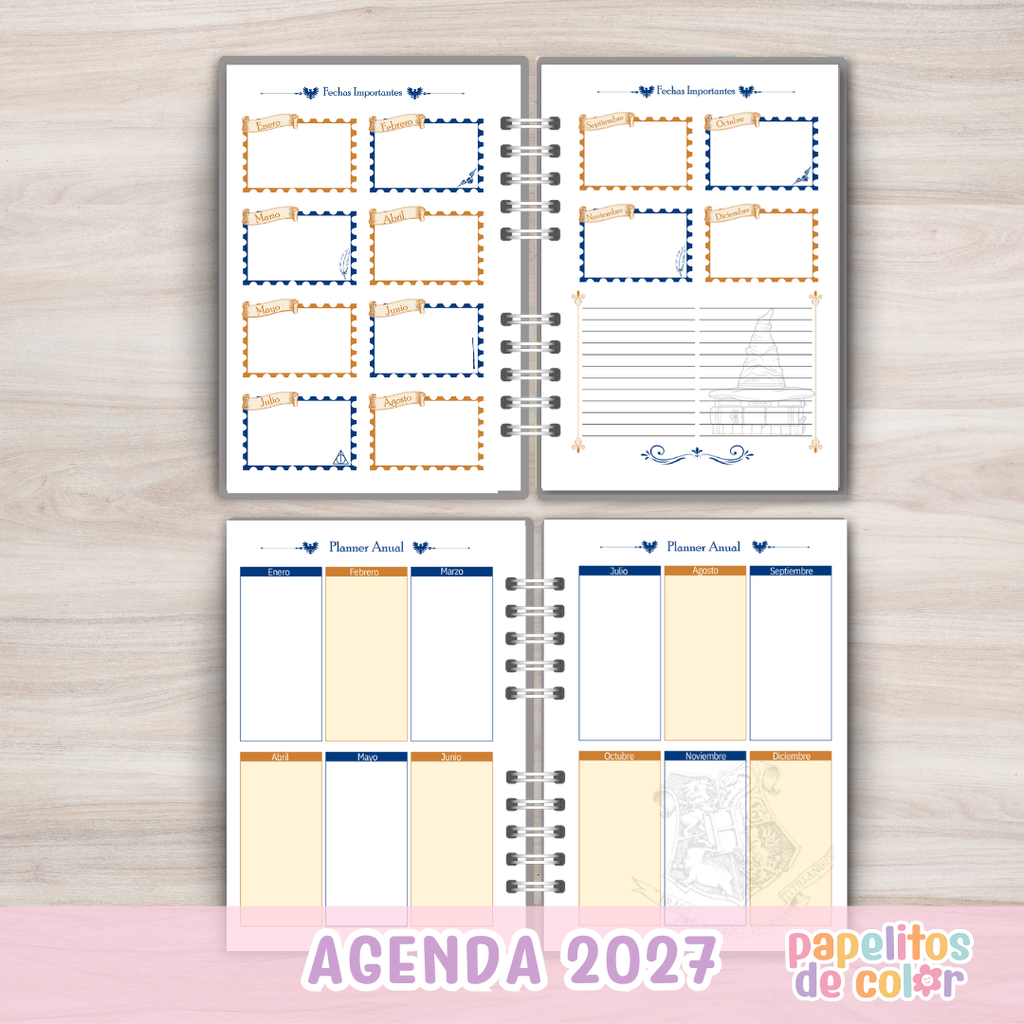 🦅✨ Agenda Ravenclaw 2027 – 2 días por hoja 📘🎨