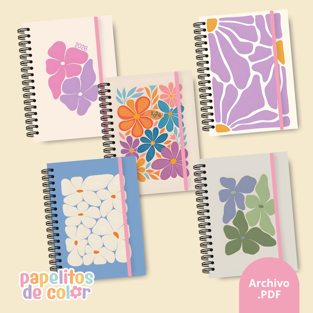 🌸 Pack 25 Portadas Agendas y Cuadernos  – Kit 11