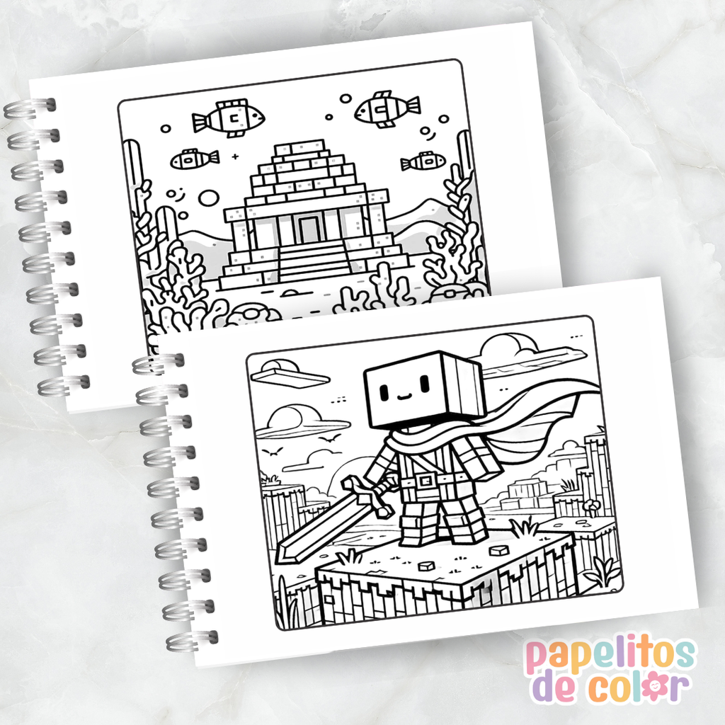 ⛏️🟩 Cuaderno para pintar Minecraft 🟩🎨