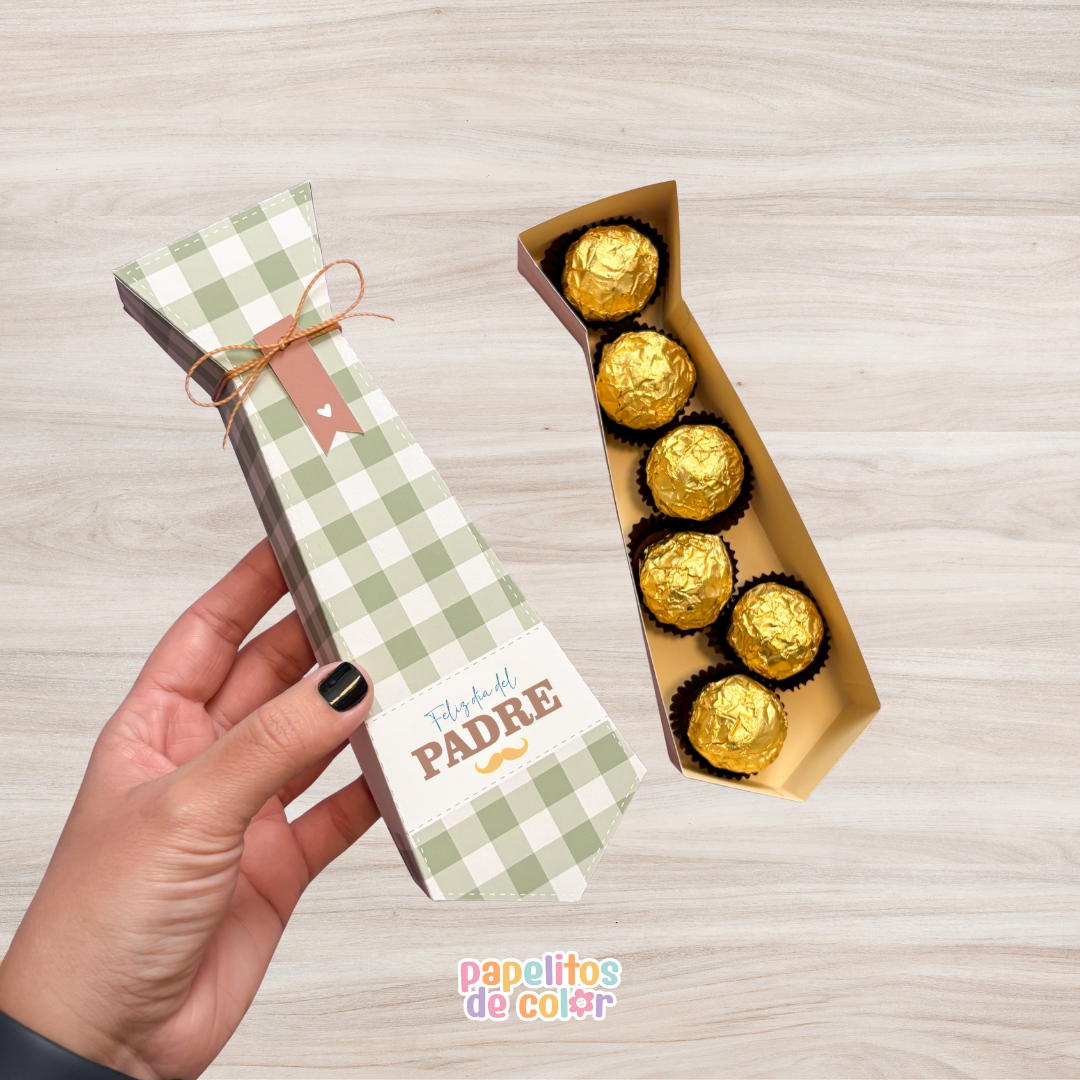 🎁👔 Caja Corbata Día del Padre💙✨